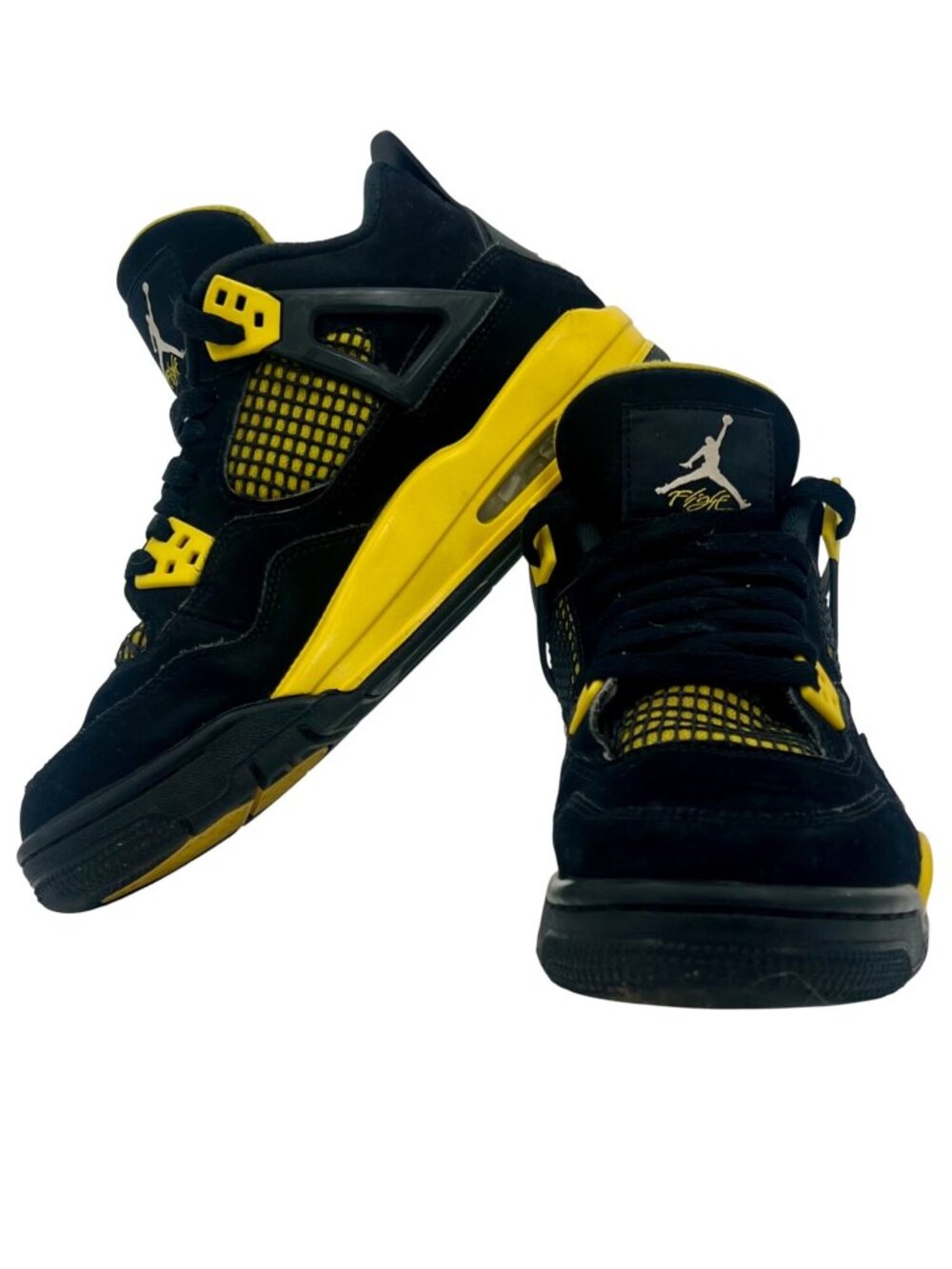 Air Jordan 4 Retro Thunder Black & Tour Yellow Sneakers | Men's 7 Collectable - Picture 12 of 16